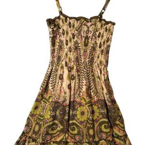 Multi Green Adjustable Short Casual Dress